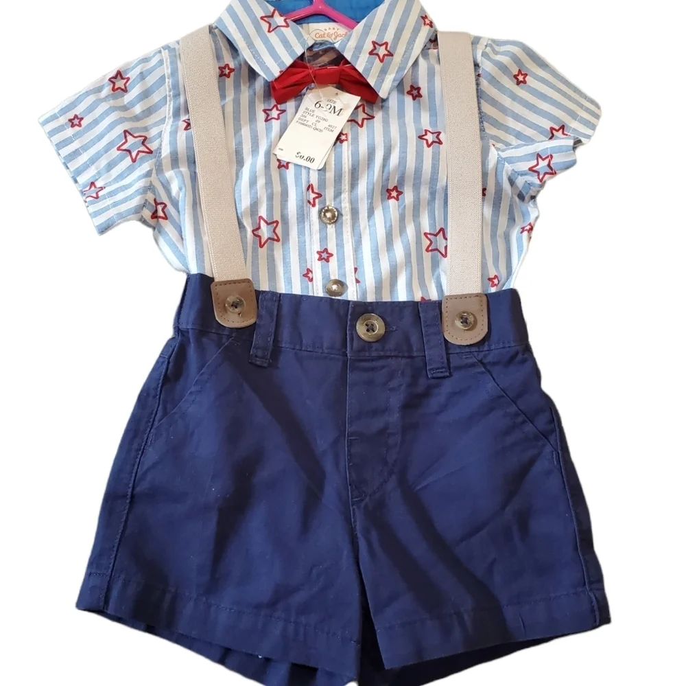 Cat & Jack Red, White & Blue 6-9 Months Matching  Set